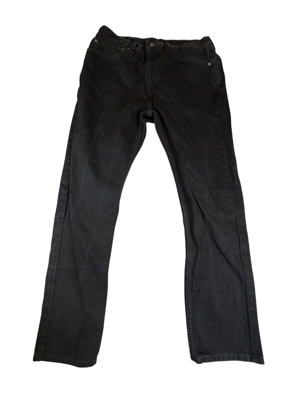 Levis 505 Jeans Men FIT 34x31 Black Denim Regular Fit Straight Zip Fly Dark Wash